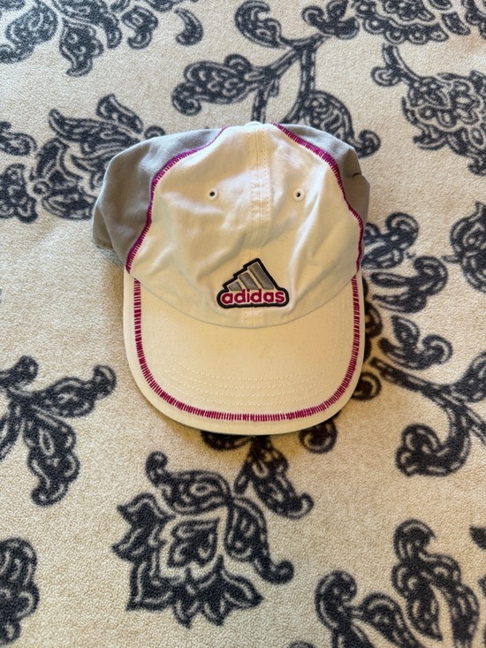 adidas Accessories - adidas White and Gray Cap with Pink Accents